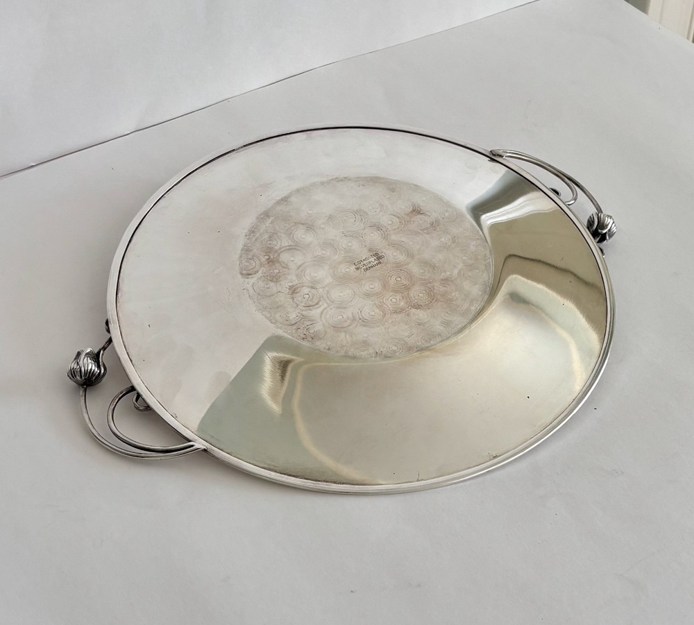 E Dragsted Danish Silver-plated 12.5" Dessert Serving Plate Made in Denmark