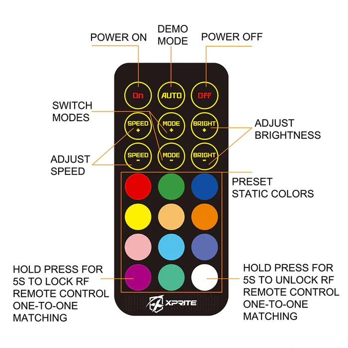 Replacement RF Remote Control Power on/off for Xprite