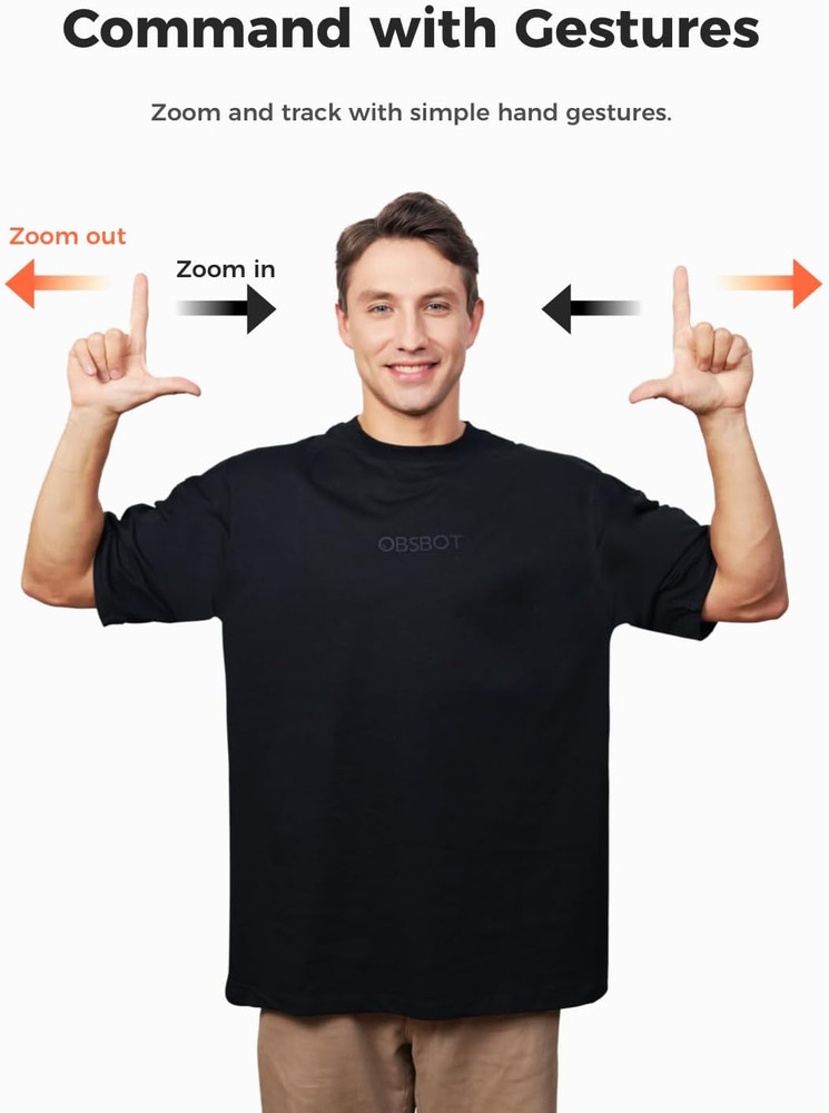 Tiny 2 Lite 4K Webcam for PC, AI Tracking PTZ Streaming Camera with 1/2" Sensor,