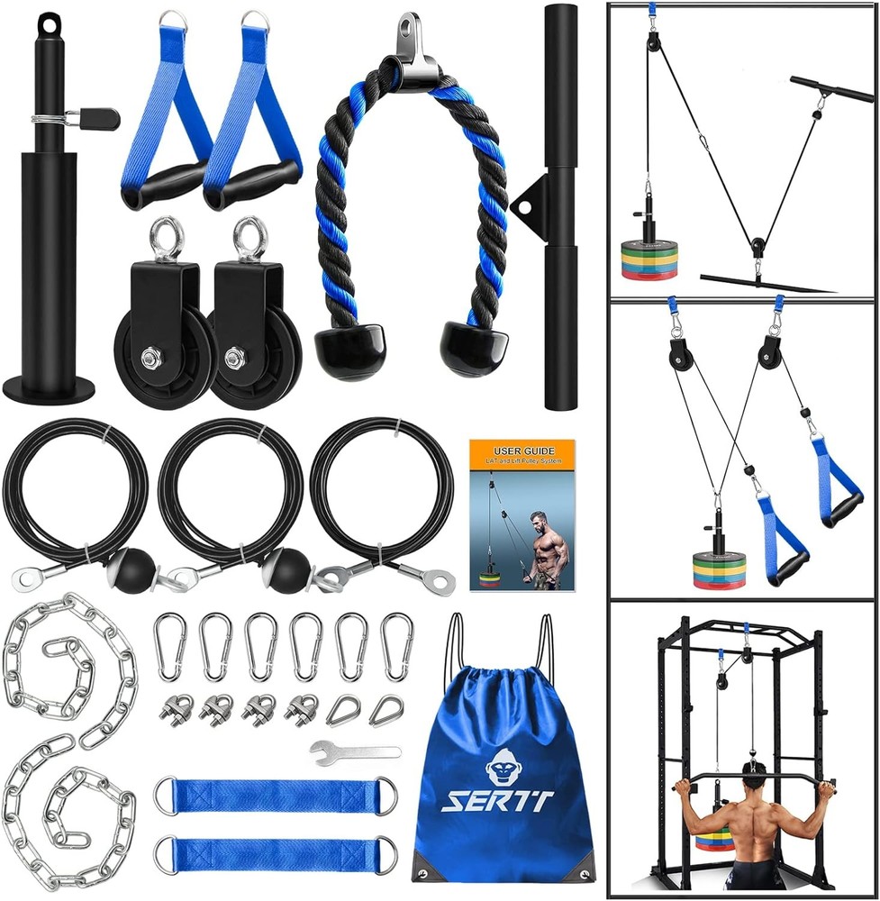 Weight Cable Pulley System Gym Upgraded Cable Pulley Attachments LAT Pull Down
