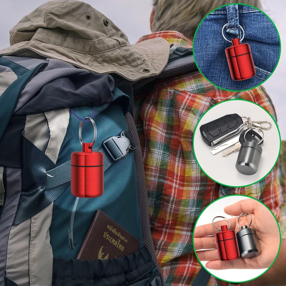 Ear Plug Carrying Case Keychain(2 Pack) Small Waterproof Metal Earplug