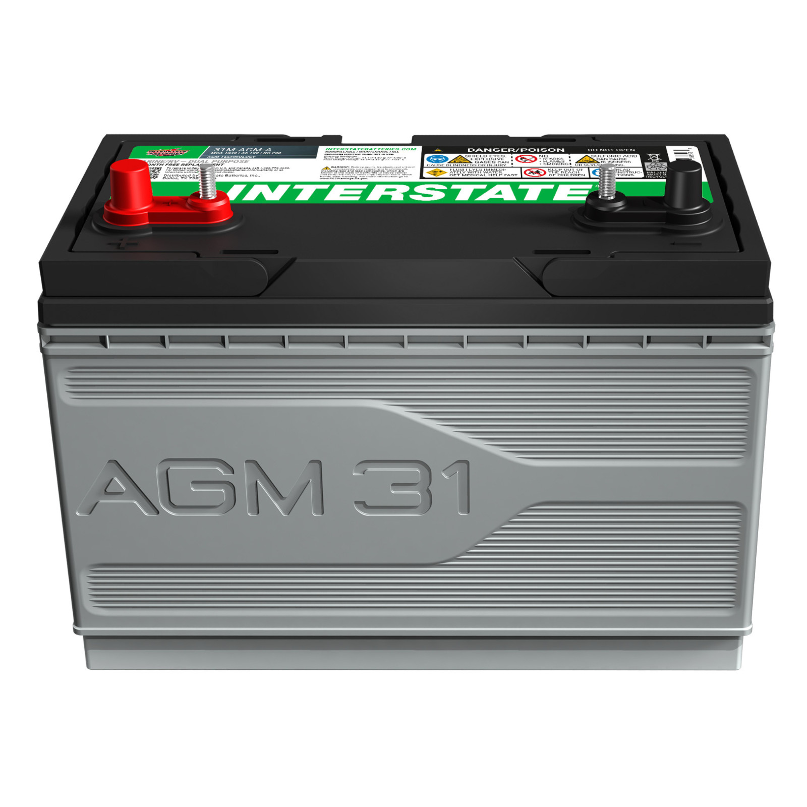 Interstate Batteries Dual Purpose AGM Marine Boat/RV Battery 12V 100Ah 825CCA