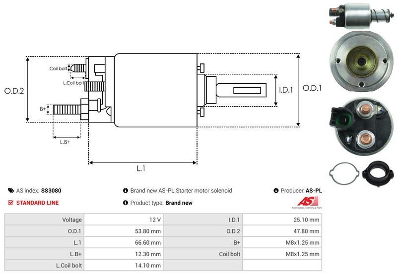 FOR CAR STARTER SS3080 SOLENOID SWITCH, STARTER