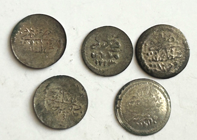 TURKEY 5 SMALL SILVER COINS