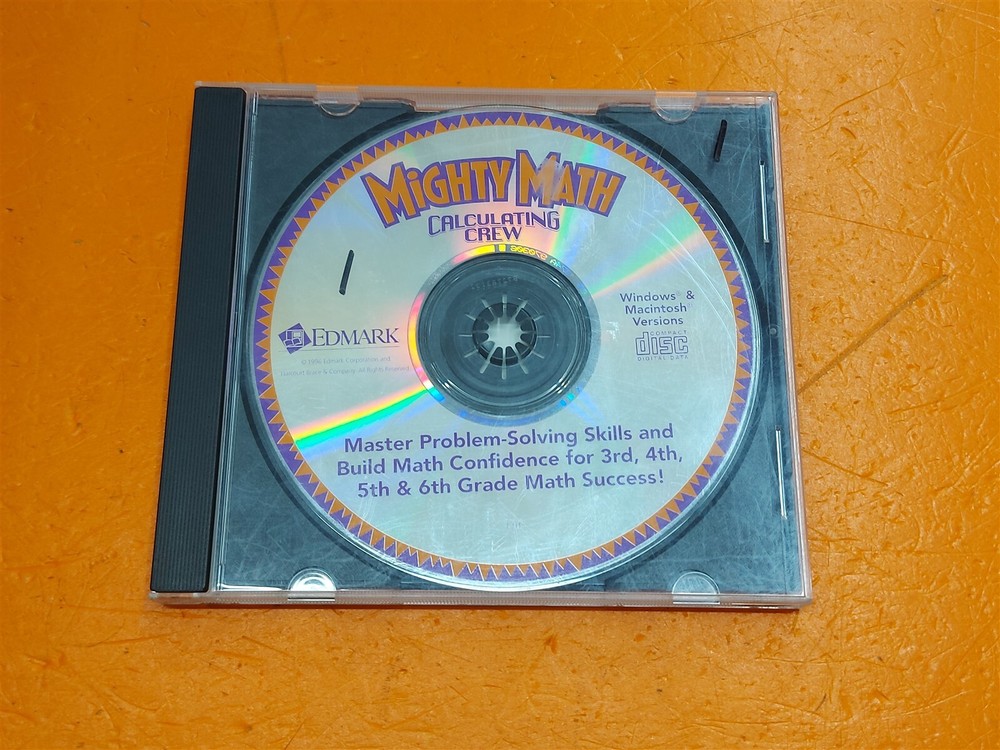 ⭐️⭐️⭐️⭐️⭐️ Edmark Mighty Math Calculating Crew Grades 3-6 Win/Mac CD-ROM