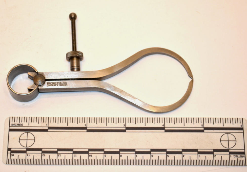 New Old Stock MOORE & WRIGHT UK Micro 4 inch Square Leg Spring Outside Caliper