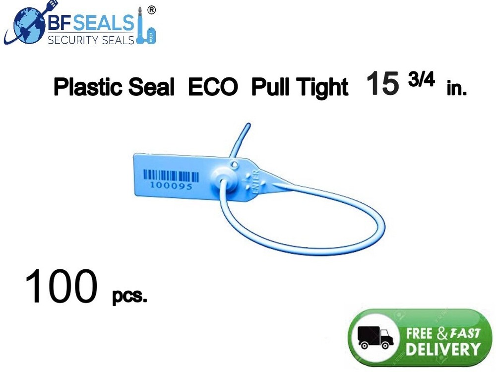 PULL TIGHT ECOLine Security Seal, 100 Pcs, 16" BLUE, Numbered BF-12PT12