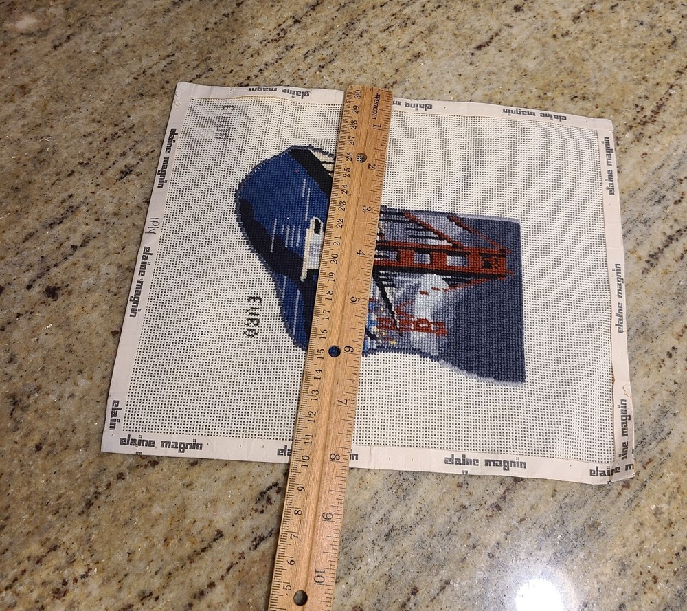 Vintage Golden Gate Bridge Needlepoint Stocking Shape