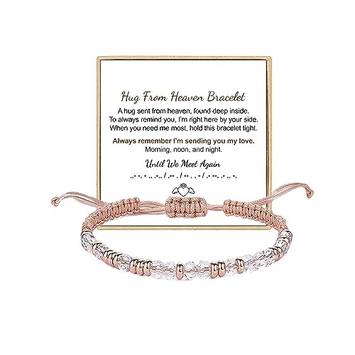 Morse Code Bracelet - Until We Meet Again, Black Hematite Beads Hug from Heaven