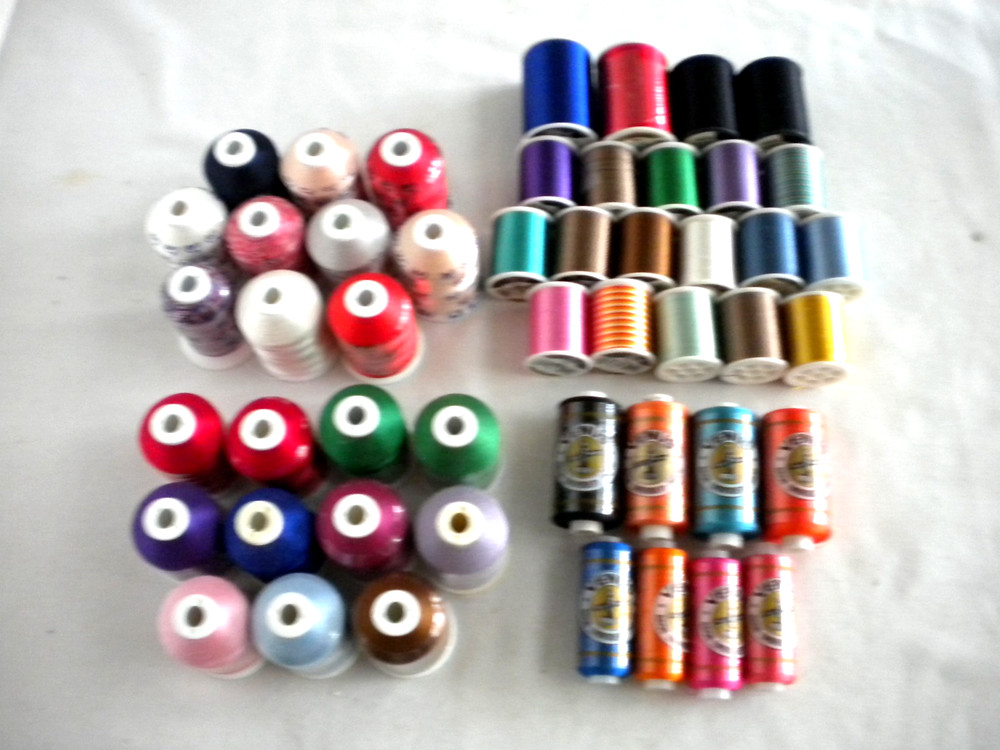 49 Rayon Embroidery Thread Cones & Spools - Robison-Anton, Coats & Clark, Venus