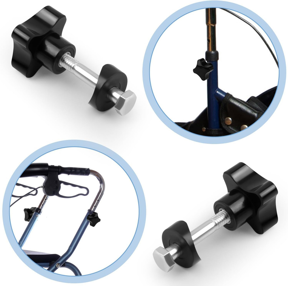 4 Sets Rollator Walker Replacement Knobs, Universal Replacement Arm Adjustment K