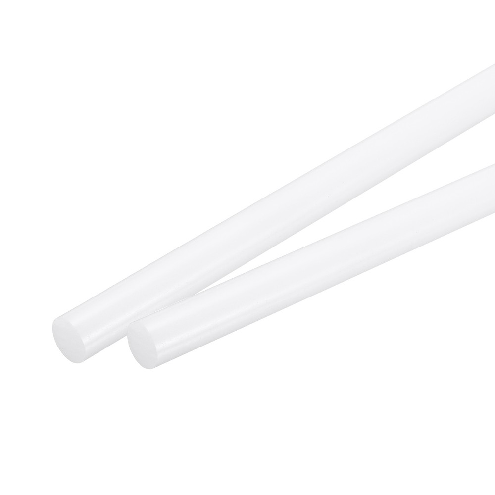 2Pcs ABS Plastic Rods, Diameter 15mm Length 400mm White Stick Solid Bar