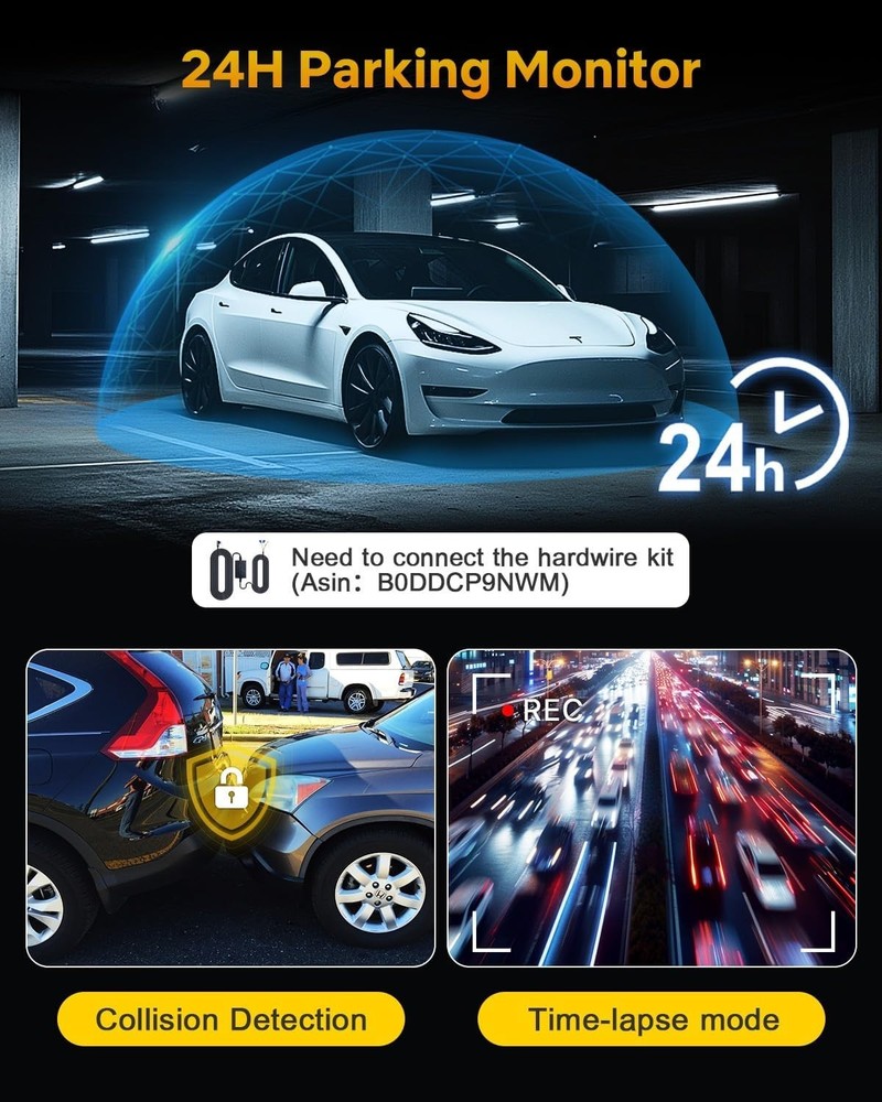 Advanced 4K Dash Camera with Wide Angle & G-Sensor – Full Vehicle Protection
