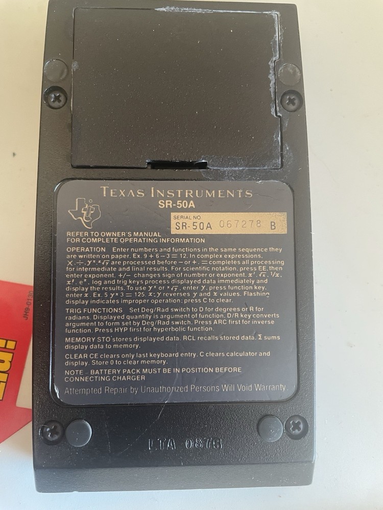 Vintage Texas Instruments Calculator With Leather Case - Untested