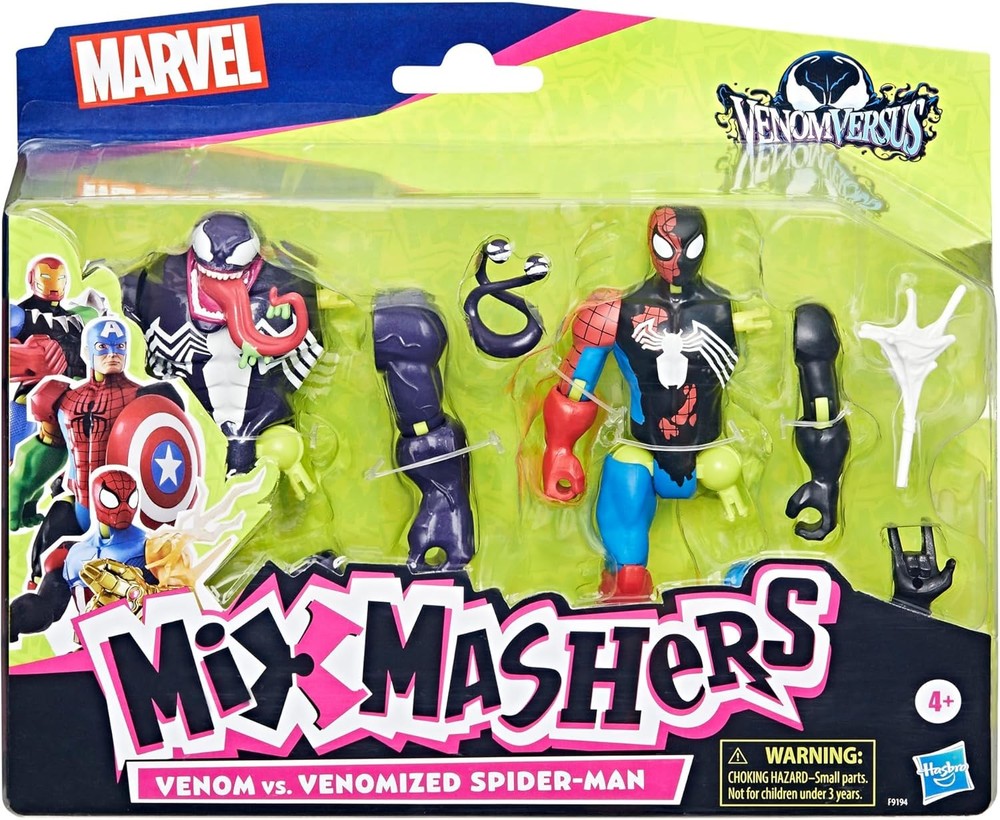 SPIDER-MAN Marvel MixMashers Venom vs. Venomized, Custom Action Figure &...