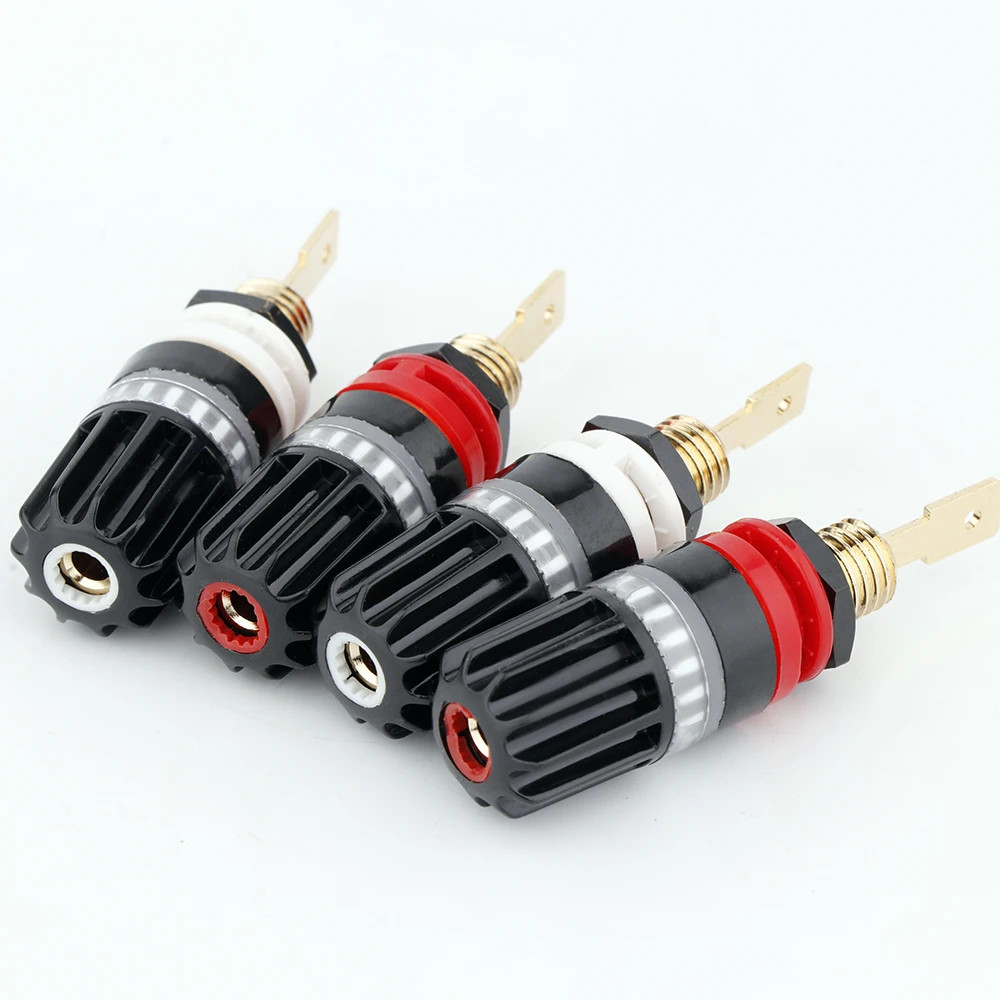 HIFI 24K Gold Plated Binding Post Speaker Terminal Connector Amplifier DIY Plug