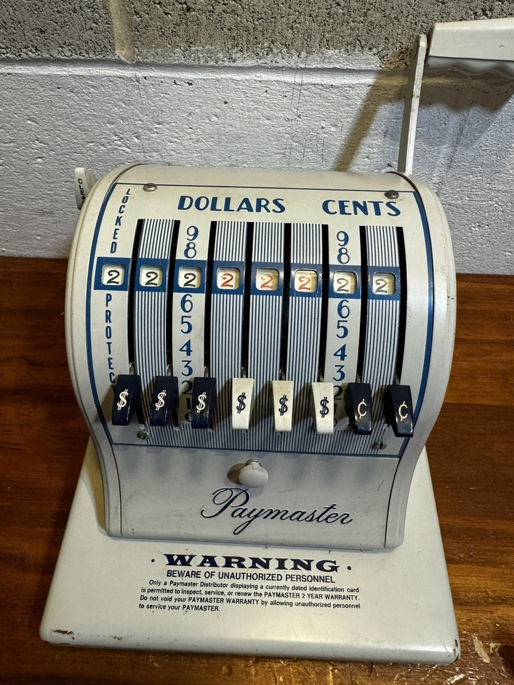 Paymaster Series X-2000 Check Writing Machine - Locked Protection with Keys
