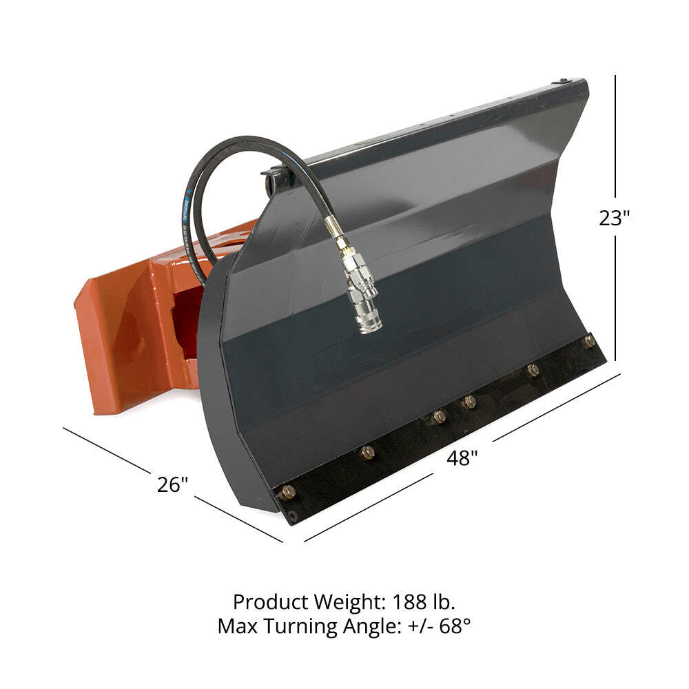 Titan Attachments 48" Hydraulic Dirt & Snow Pusher, Dozer Blade Mini Skid Steer