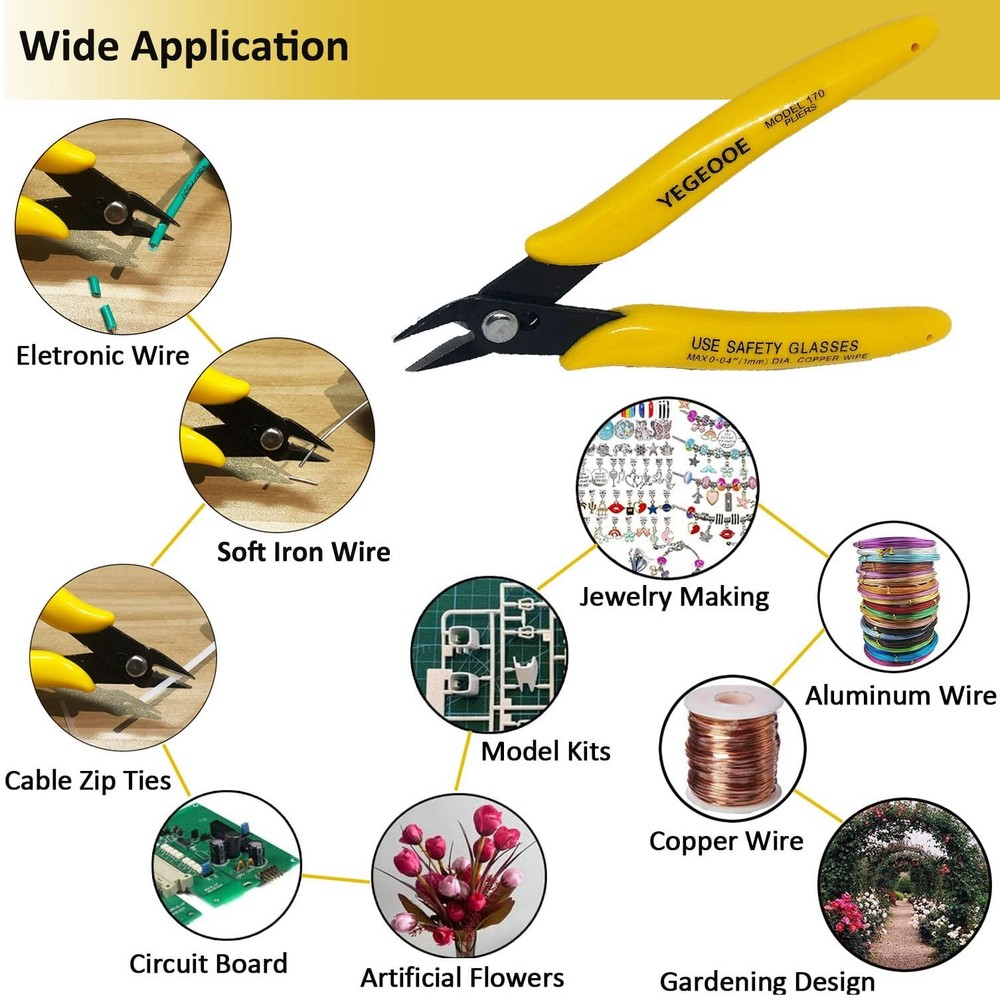 Flush Wire Cutter, 10PACK Precision Diagonal Cutting Pliers Small Wire Cutter...