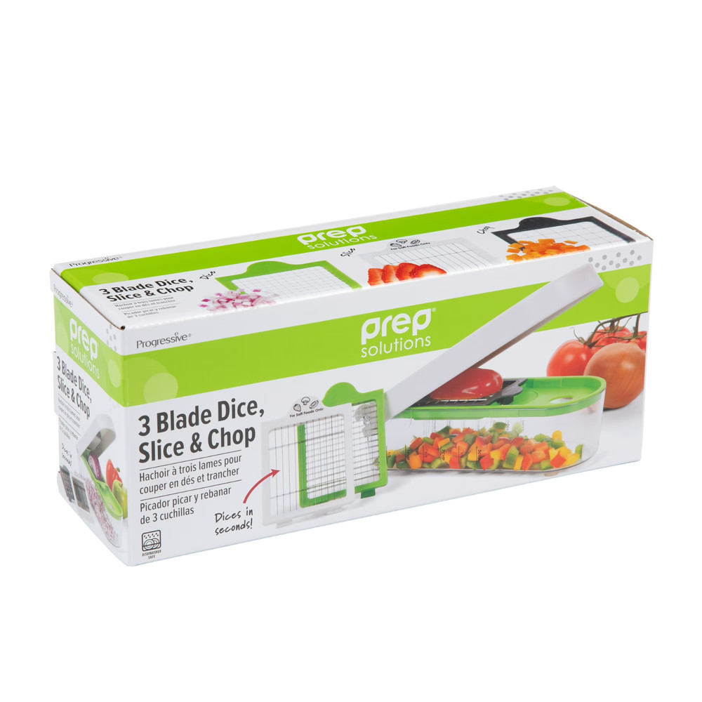 Vegetable Chopper Slicer Dicer 3 Blade Kitchen Food Cutter Container