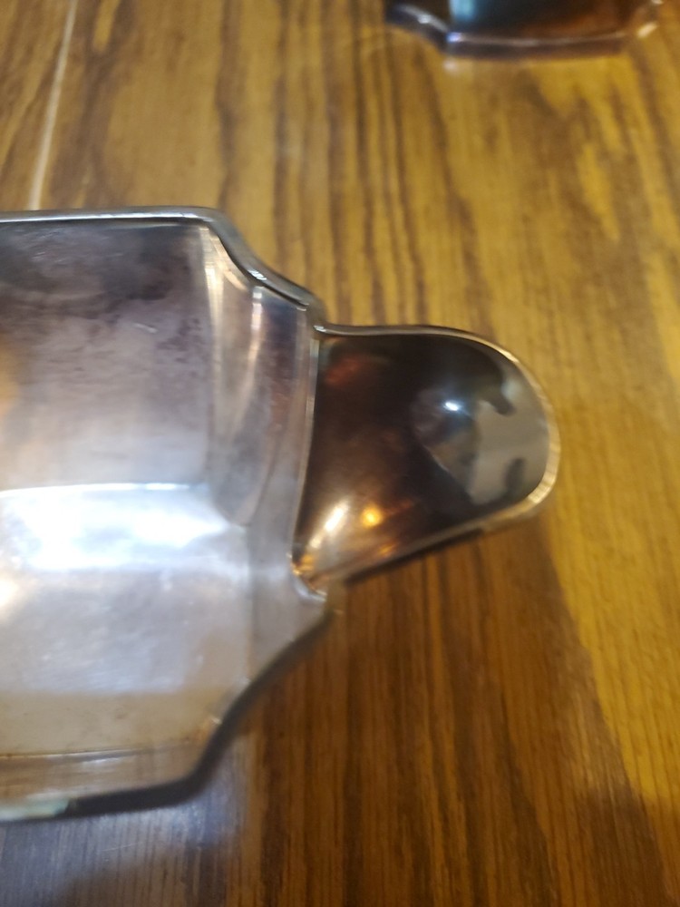 1847 Rogers Bros Tea Set Three-Piece Silver Plate 'Ancestral' Pattern