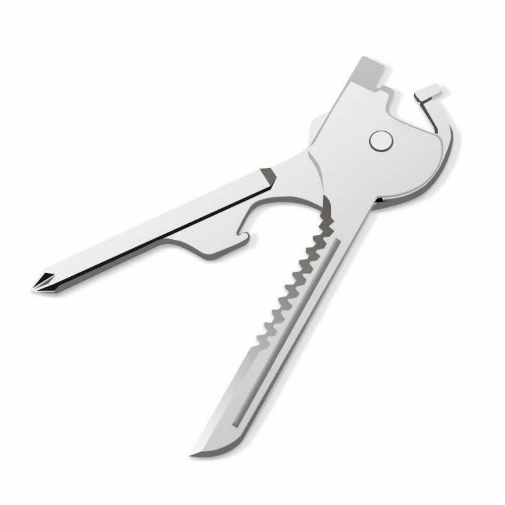 Key Multi-Tool Keychain Key Shaped 6-in-1 Tool