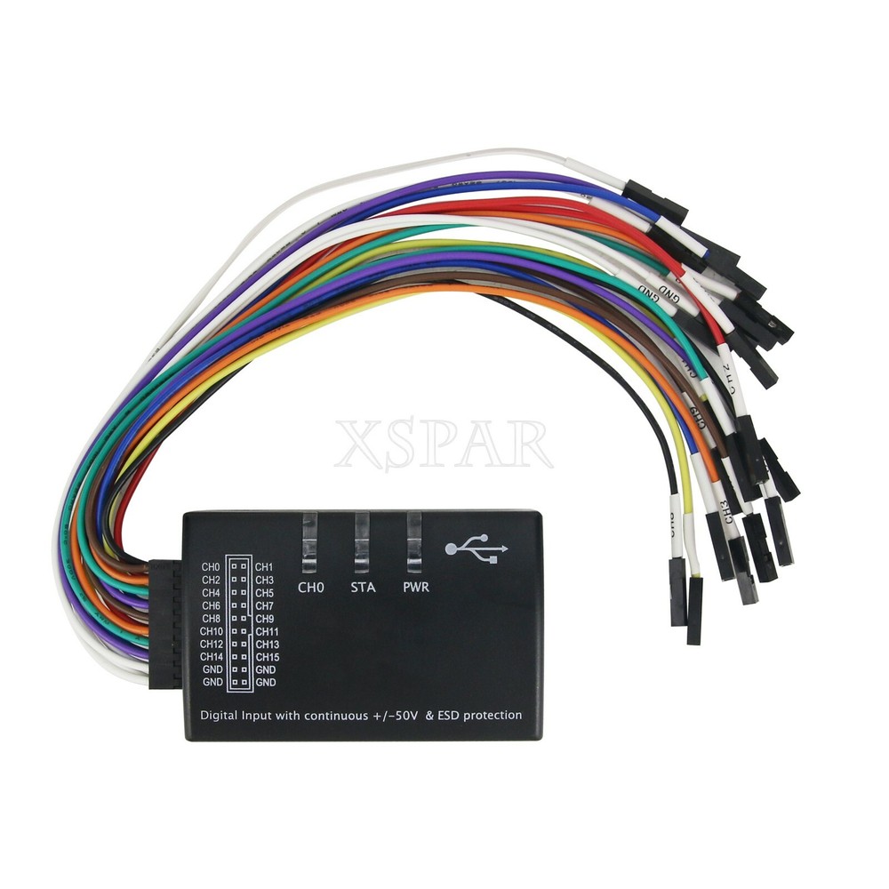 Mini 16 Logic Analyzer USB 100M Max Sample Rate 1.1.34 Support 1.2.10 Software