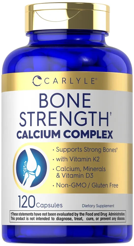Bone Support Supplement | 120 Capsules | Calcium Complex Vitamin | Non-GMO & Gl