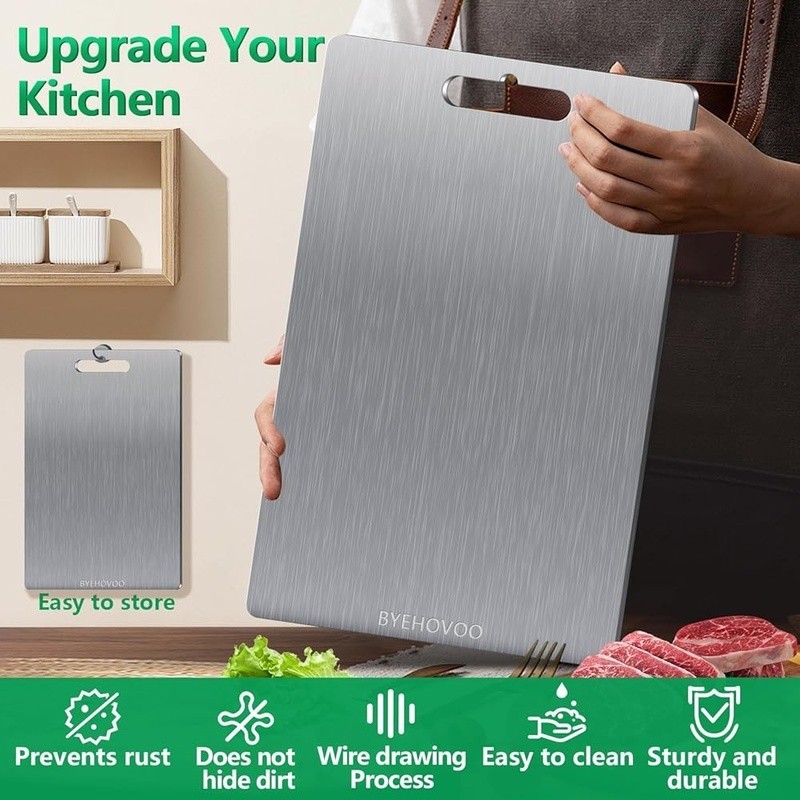 Titanium Cutting Board Set 3PCS Double Sided Lightweight Easy Clean Kitchen Tool