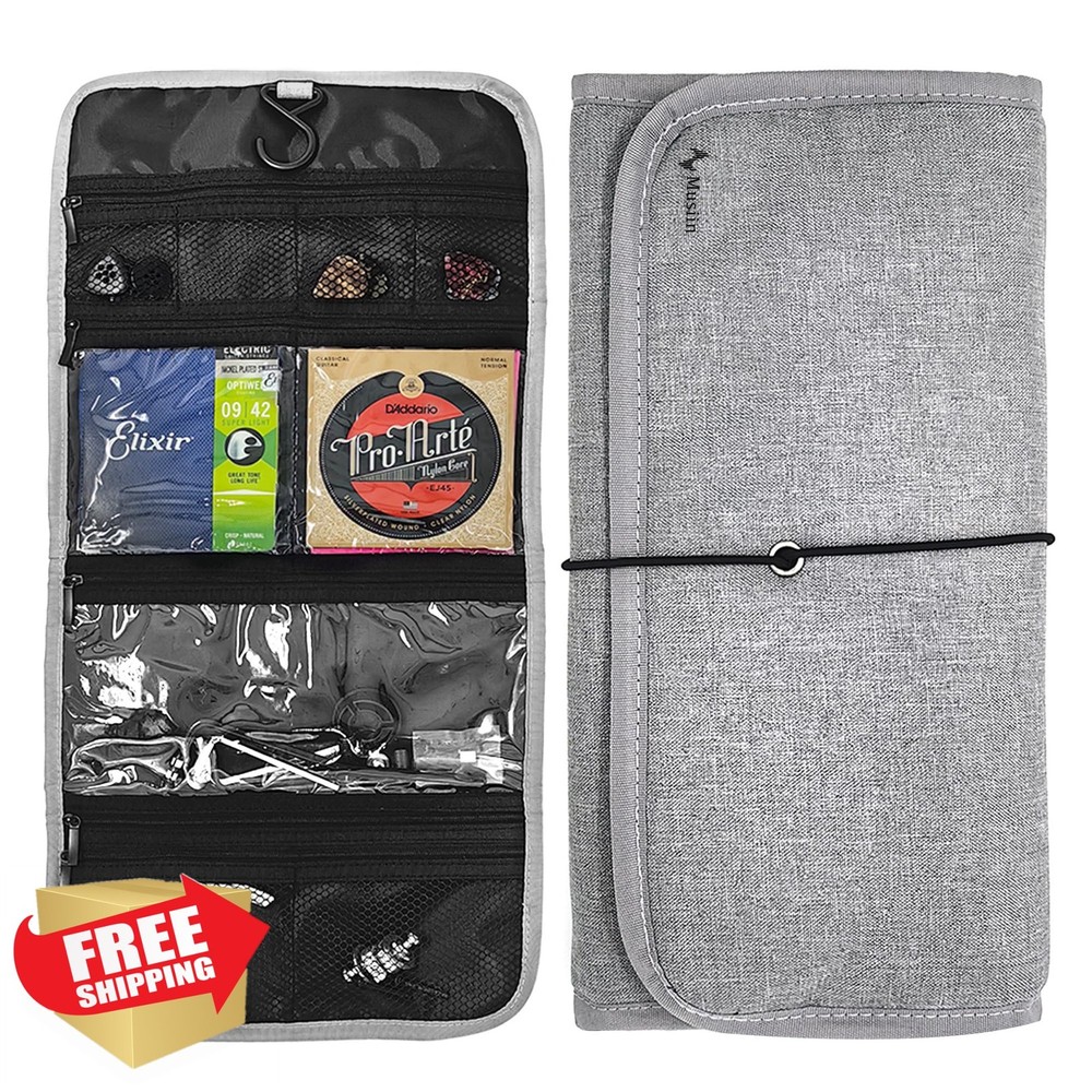 Musiin Guitar Accessory Organizer Bag Picks Strap Capo Holder