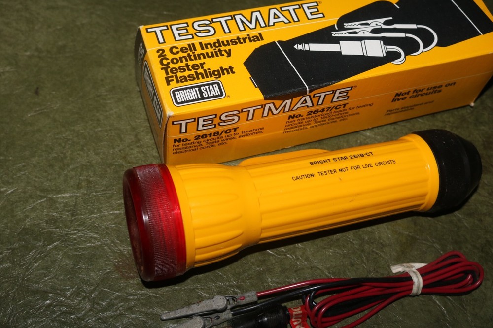 NOS Bright Star 2618-CT TestMate electrical circuit test flashlight