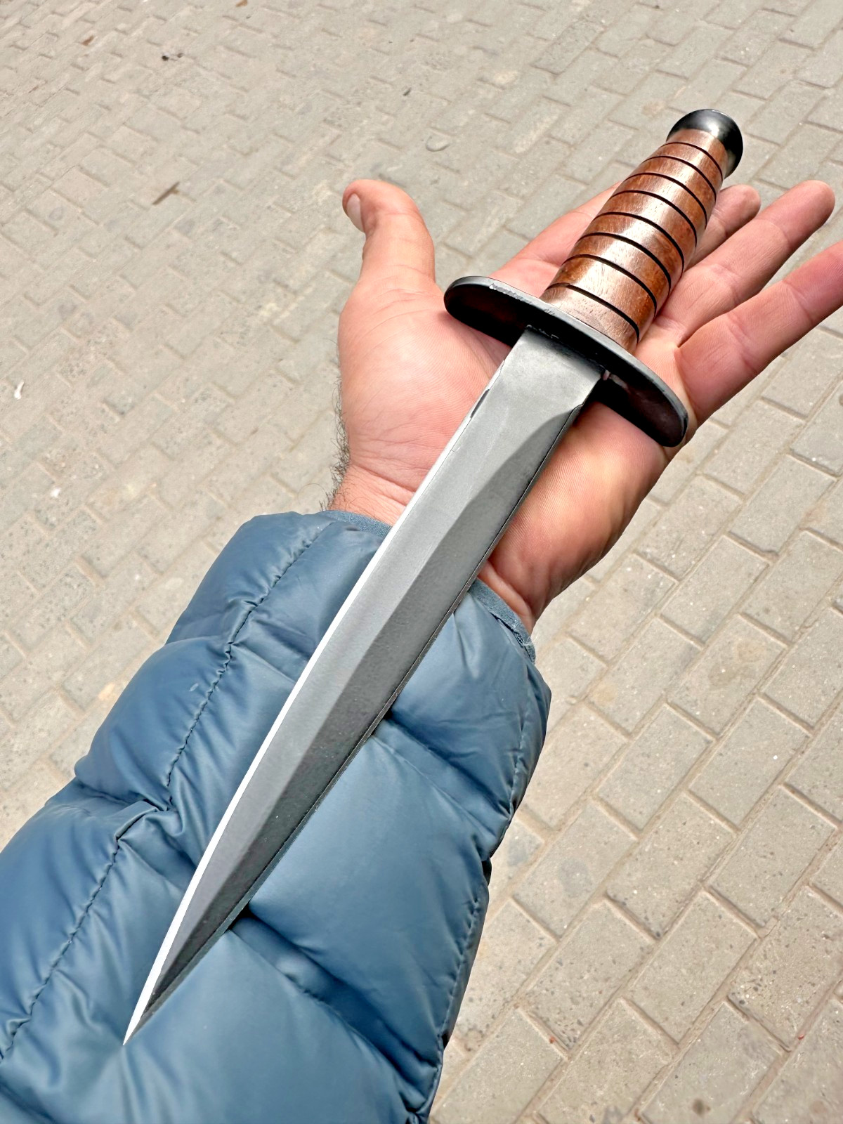 14" ARKANSAS TOOTHPICK Custom Handmade D2-Tool Steel DAGGER KNIFE W/Sheath 2532