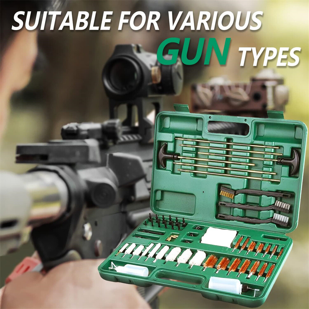 163pcs Gun Cleaning Kit Universal Rifle Pistol Shotgun Handgun Firearm with Case