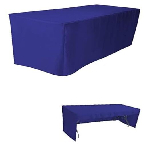 1 Pc 8 Feet Fitted Open Back Rectangular 3 96" x 30" (Rectangular) Royal Blue
