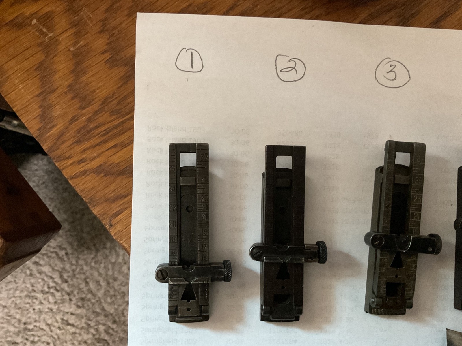 Springfield 1903 rear sight with NOS windage knob. One set only.