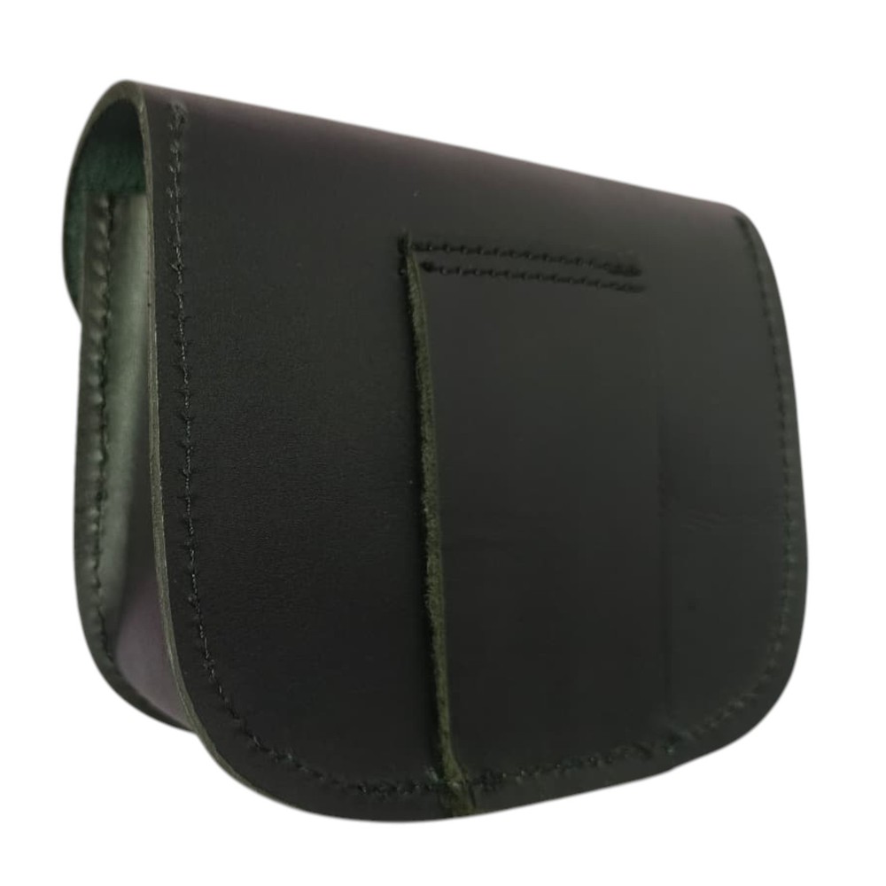 Sam Browne Ammo Pouch Leather Military Police Duty Belt Pouch Black