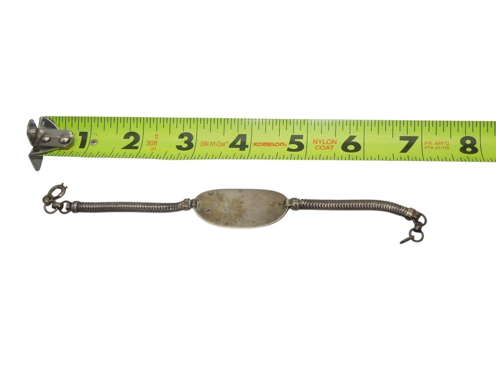 WWII US Marine Corps USMC Pacific Named STERLING ID Bracelet C13