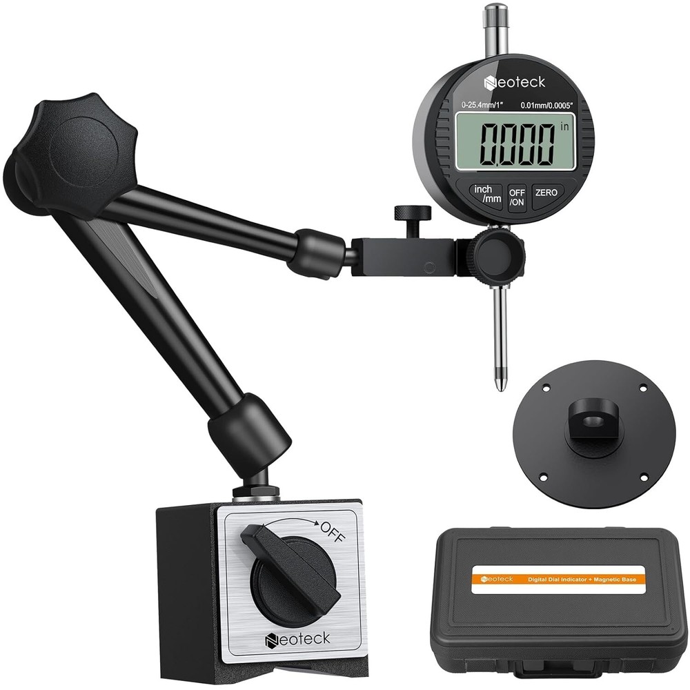 Universal Accurate Digital Dial Indicator - High Resolution - Magnetic Base
