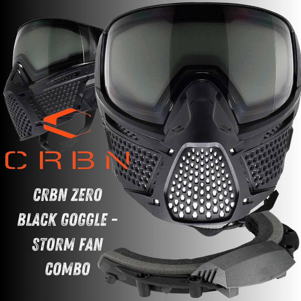 NEW CRBN ZERO BLACK GOGGLE - STORM FAN COMBO