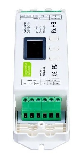 Environmental Lights DMX-5-4 LED DMX Decoder — 4 Ch x 5 A each — 5-24 VDC