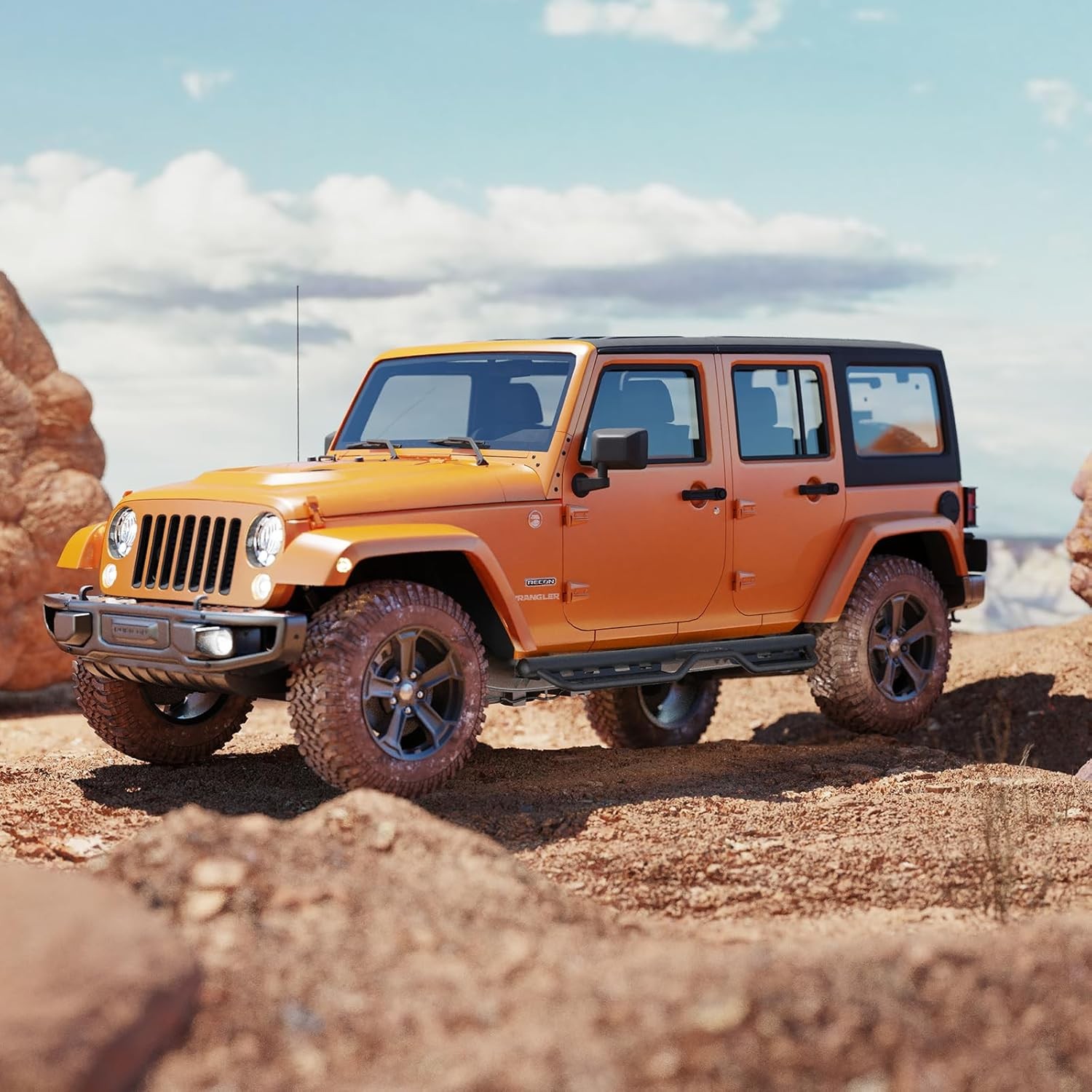 Running Boards Side Steps Compatible with 2007-2018 Wrangler JK 4-Door