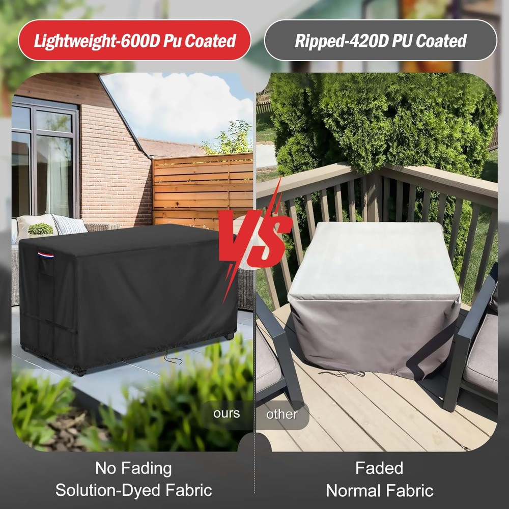Fire Pit Cover Rectangular 40 Inch - Waterproof Outdoor Fire Table Cover Rect...