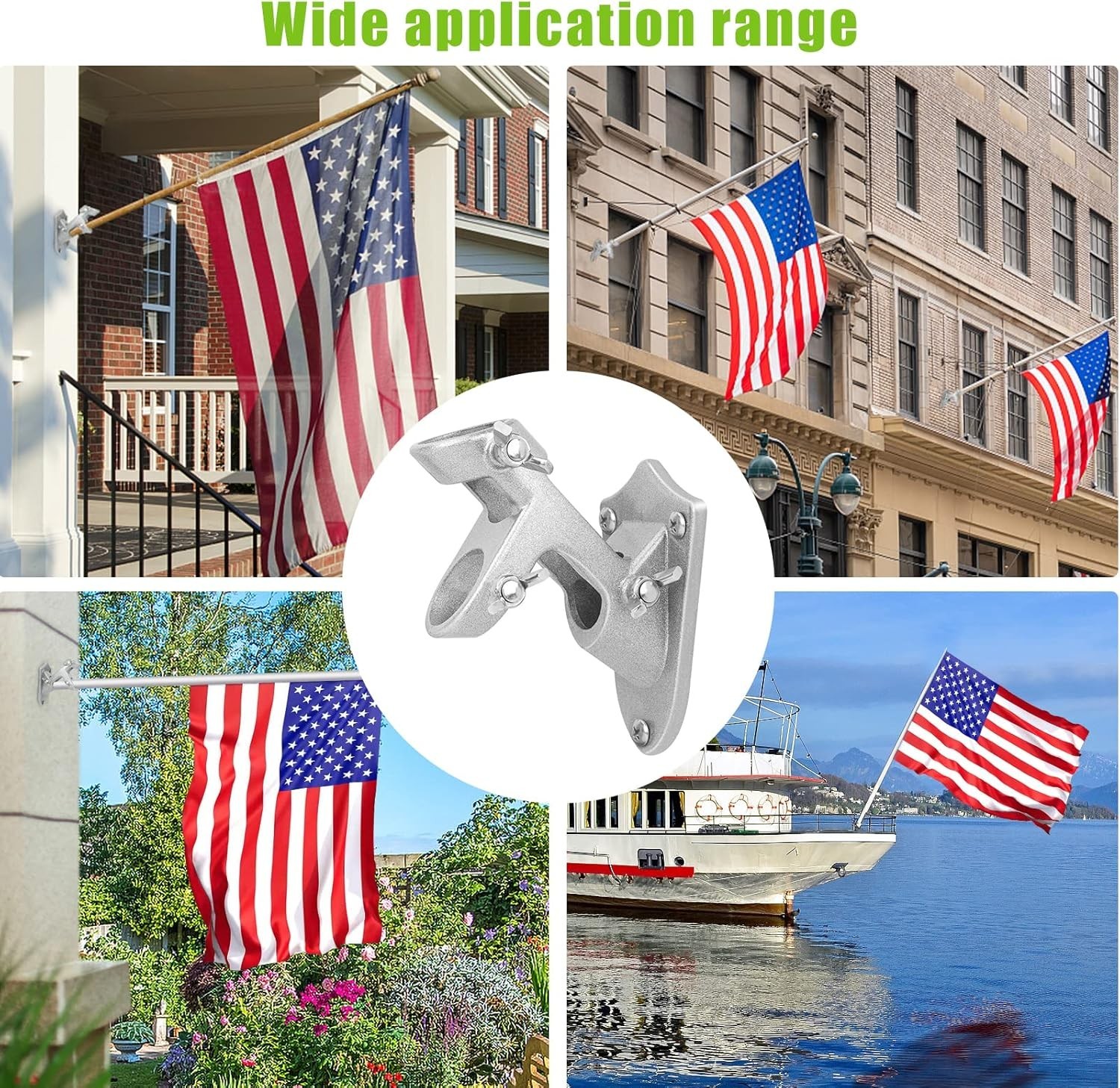 Flag Pole Holder Outside House Flag Pole Bracket Heavy Duty Metal Flag Mount