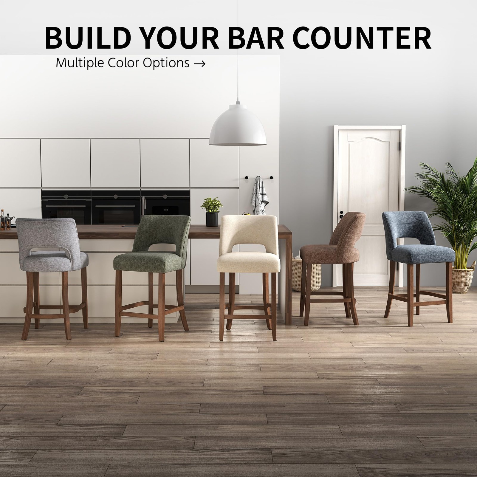 Bar Stools Set of 4 Upholstered Counter Height Bar Stools Modern Counter Stools