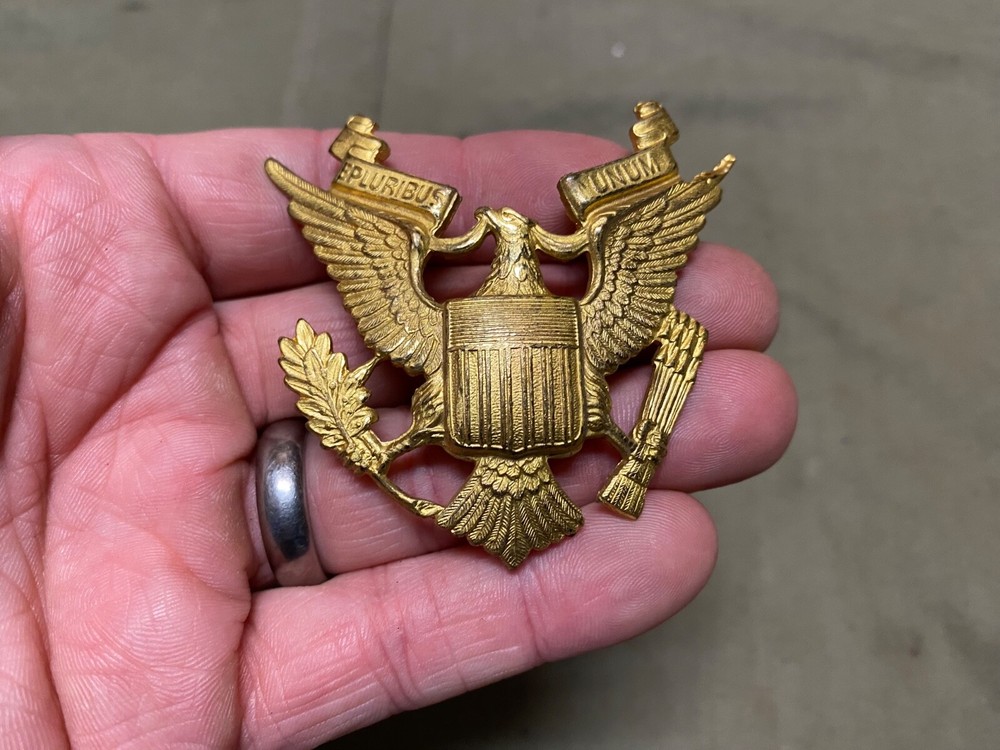 ORIGINAL WWII US ARMY OFFICER M1938 CRUSHER FIELD CAP EAGLE INSIGNIA