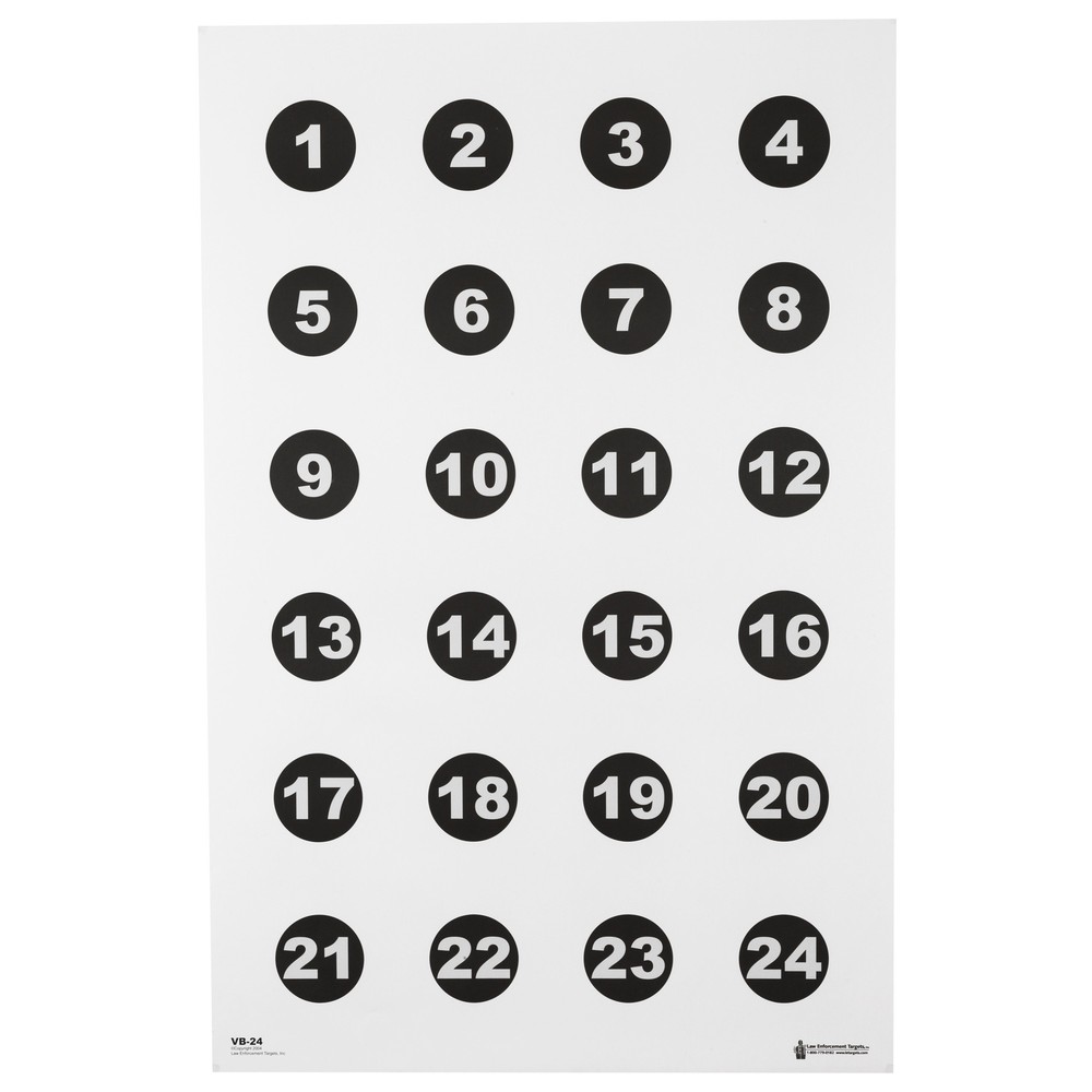 Action Target Command Training Target 3" Numbered Circles 23" x 35" 100 Per Box