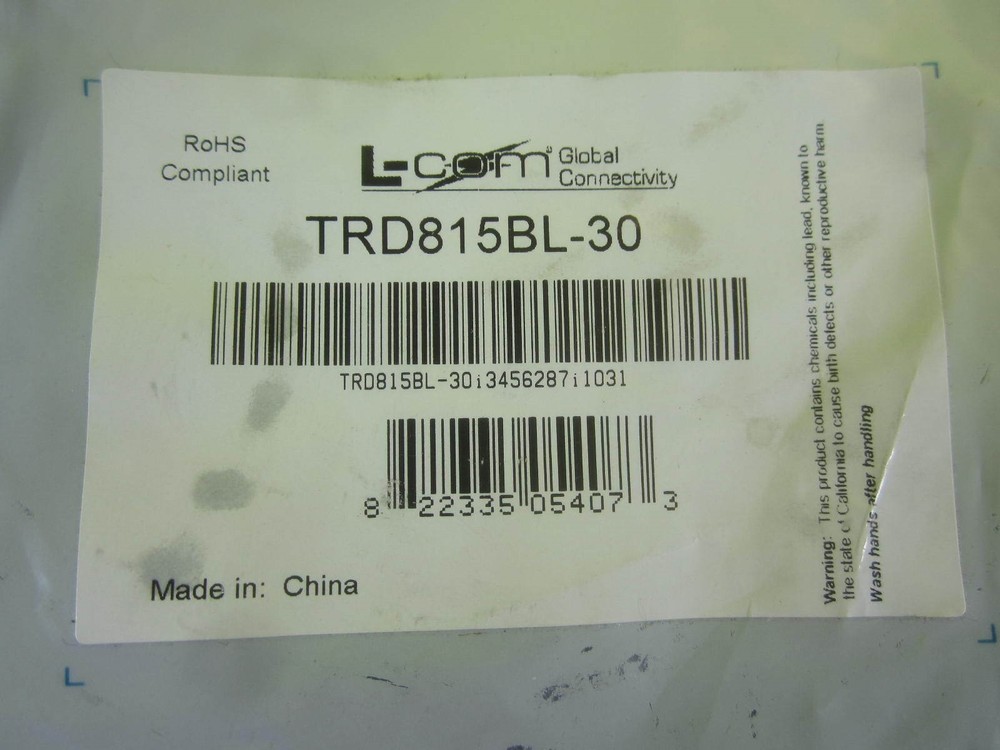 L-com Cable -- TRD815BL-30 -- New