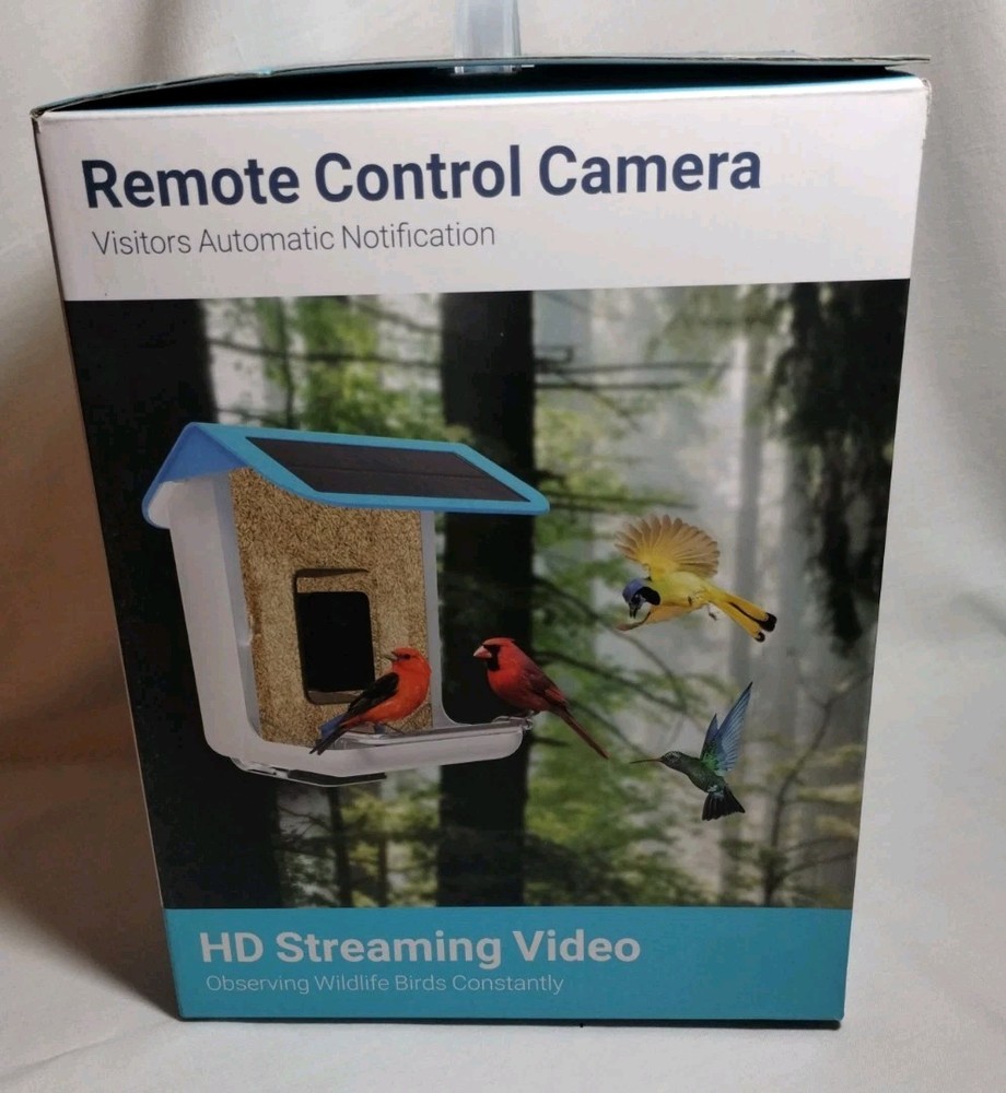 SHARPER IMAGE BIRD FEEDER SMART AI RECOGNITION BD002 REMOTE CONTROL CAMERA, NIB