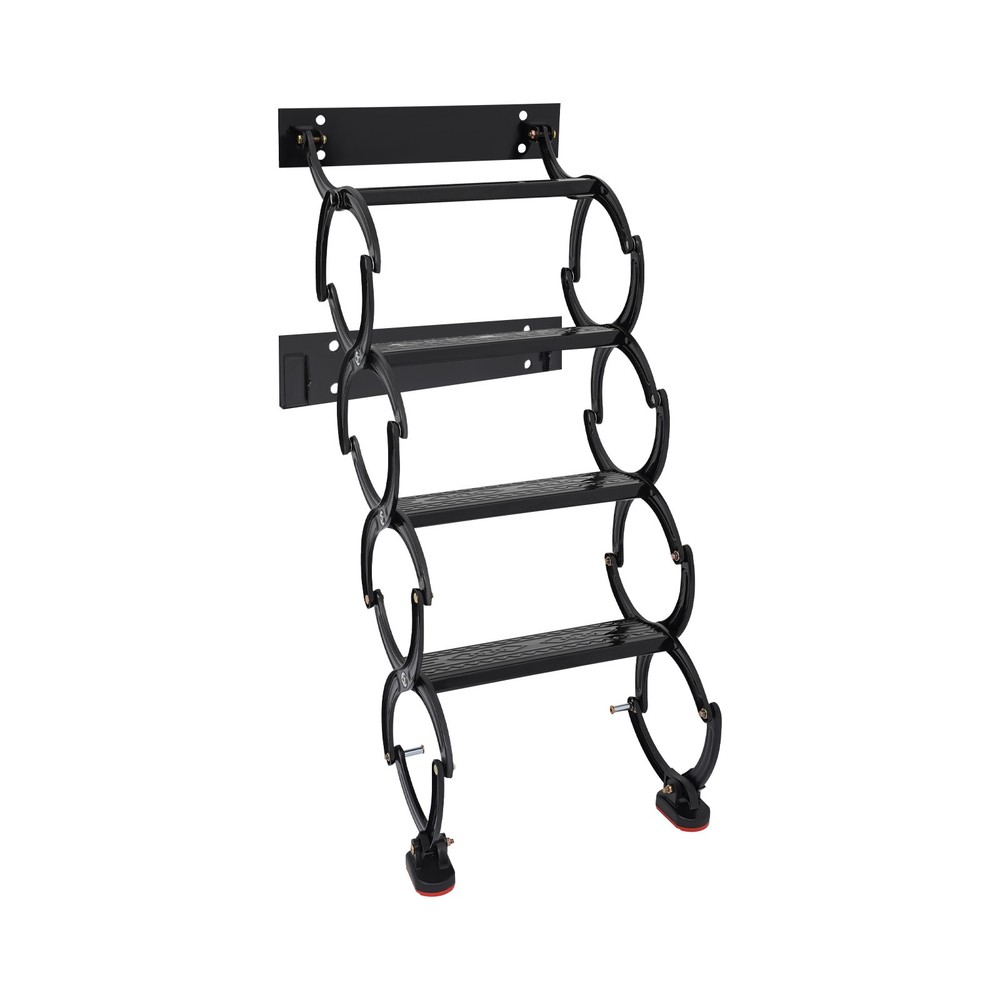 4 Steps Wall Mounted Attic Ladder, Pull Down Telescoping Step Ladder, Black New~