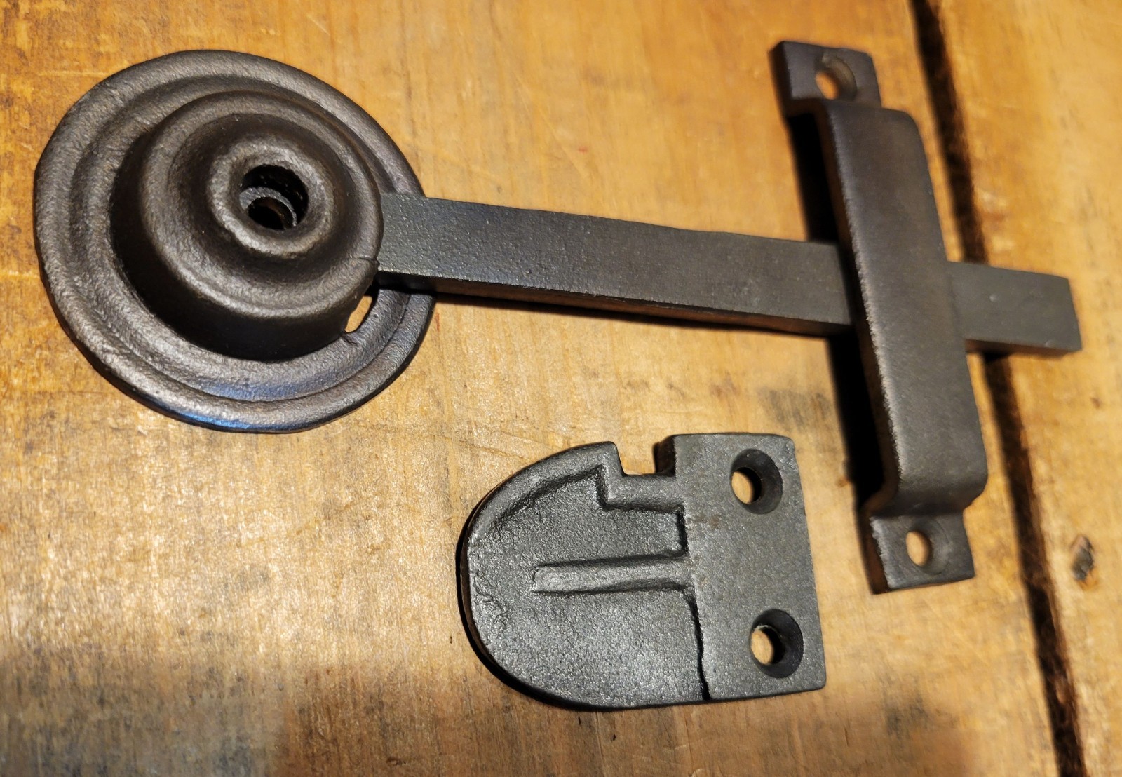 Early Iron Thumb Latch Drop Bar Strike Door Hardware Blake